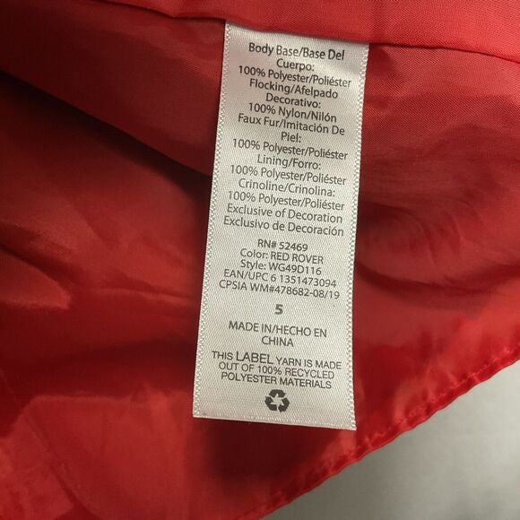 Wonder Nation Girls Red Special Occasion Dress Size 5 Holiday Ties Faux Fur - Picture 9 of 12